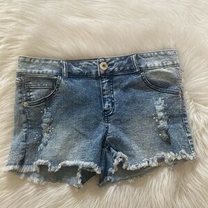 Kiss Therapy Blue Cut off Denim Shorts 7